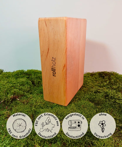nachhaltig und hochwertiger Yoga Block aus Erlenholz