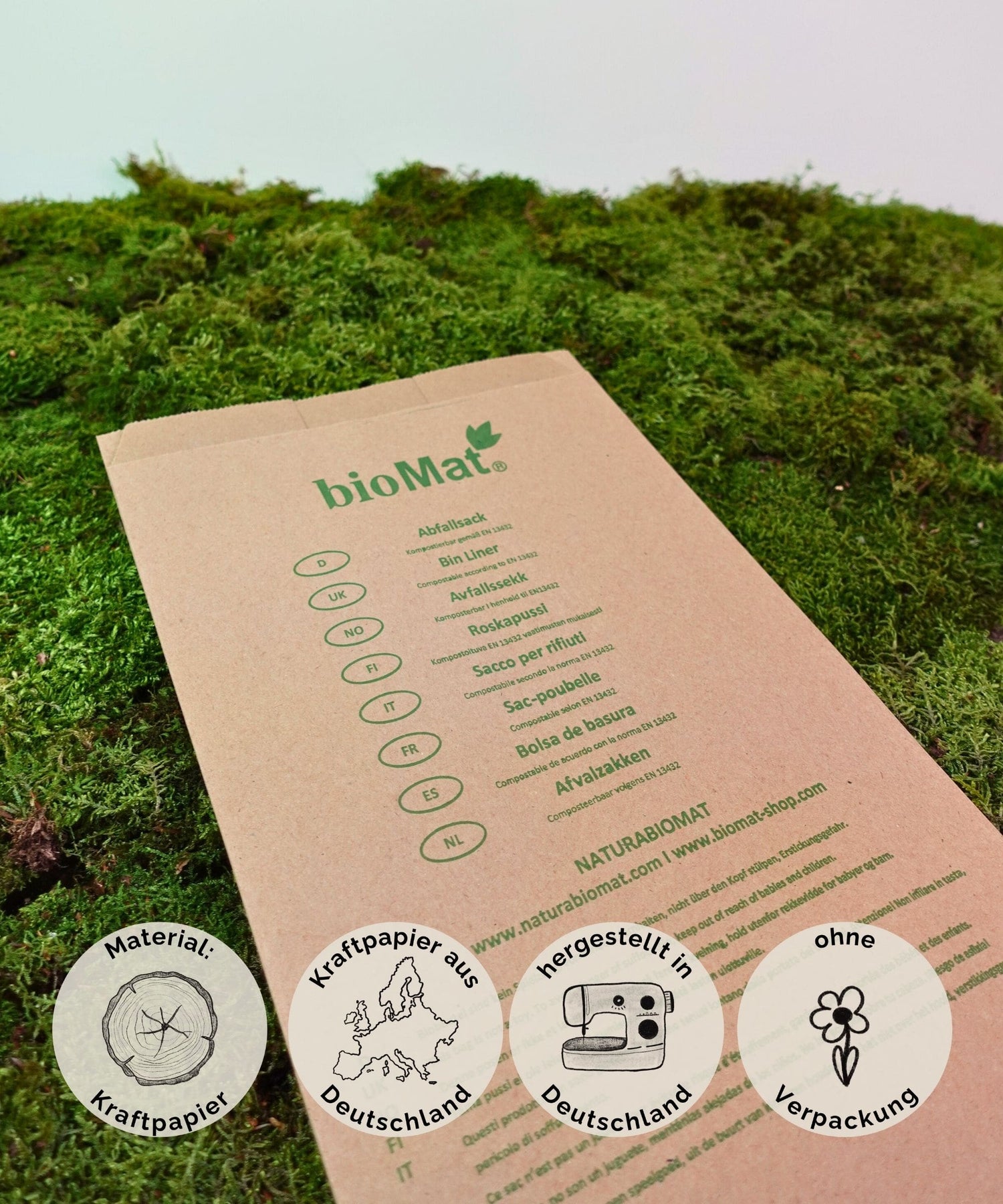 nachhaltige Papiertüten für Bioabfall 10 Liter