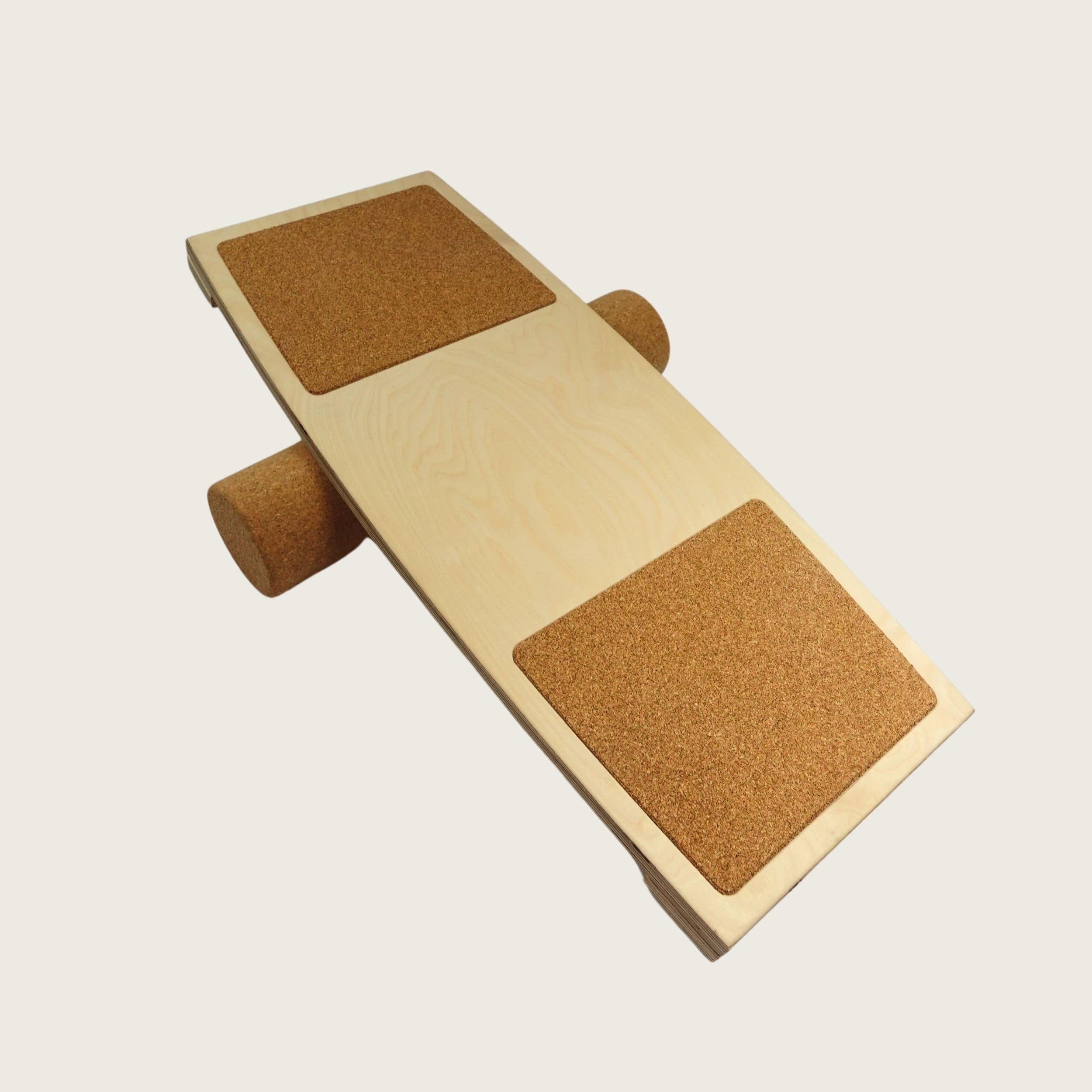 Balanceboard aus Kork und Buchenholz